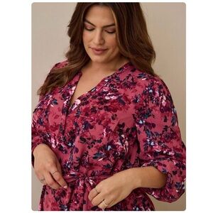 NWT - Torrid - Mini Studio Crepe de Chine Shirt Dress - 2X (18-20)